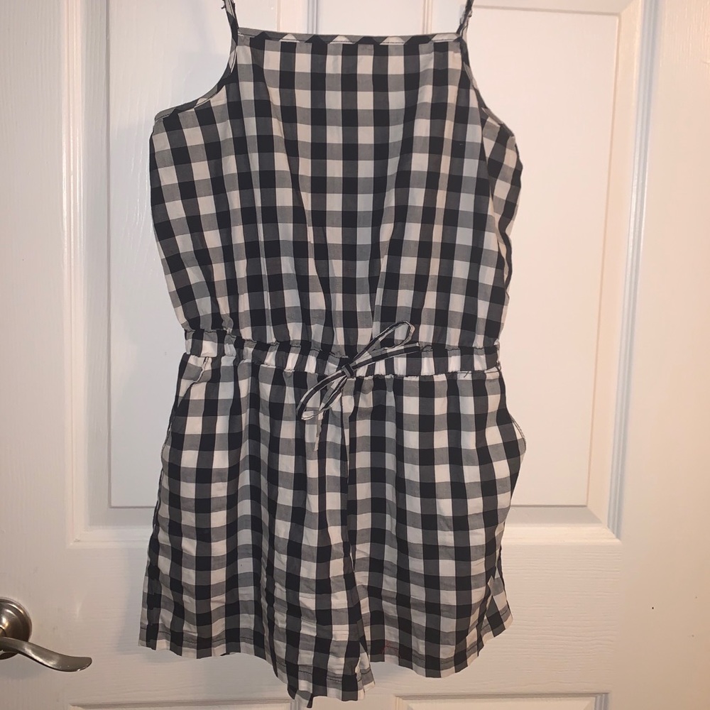Gingham Romper with Pockets
